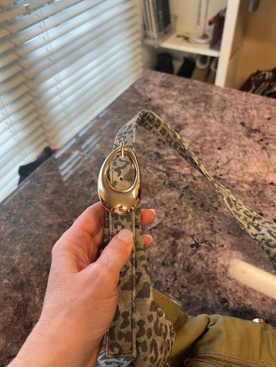 Anthropologie Leopard Print Shoulder Hobo Bag - Tan and Brown - Picture 5 of 7